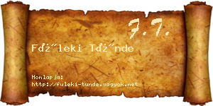 Füleki Tünde névjegykártya